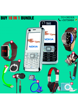 10 in 1 Bundle Offer, Nokia 6120 Mobile Phone, Portable USB LED Lamp, Wired Earphones, Ring Holder, Headphone, Mobile Holder, Macra Watch, Yazol Watch, Selfie Stick, Mp3 Player